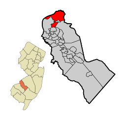 Camden County New Jersey Incorporated and Unincorporated areas Pennsauken Highlighted